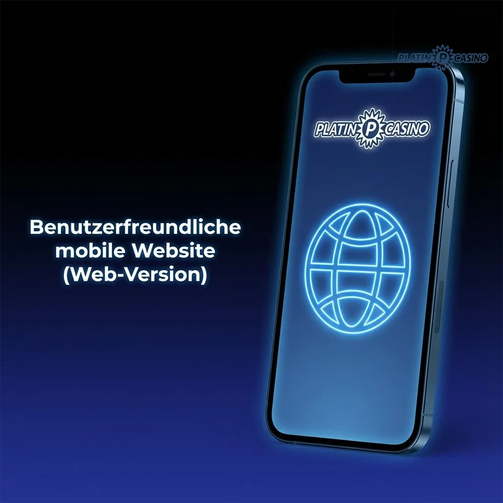 Platin Casino responsive mobile website displayed on smartphone showing casino games accessible via web browser