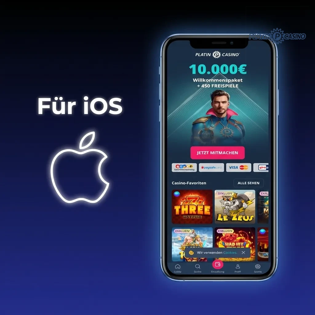 Platin Casino app download process on iPhone showing App Store installation steps for iOS devices