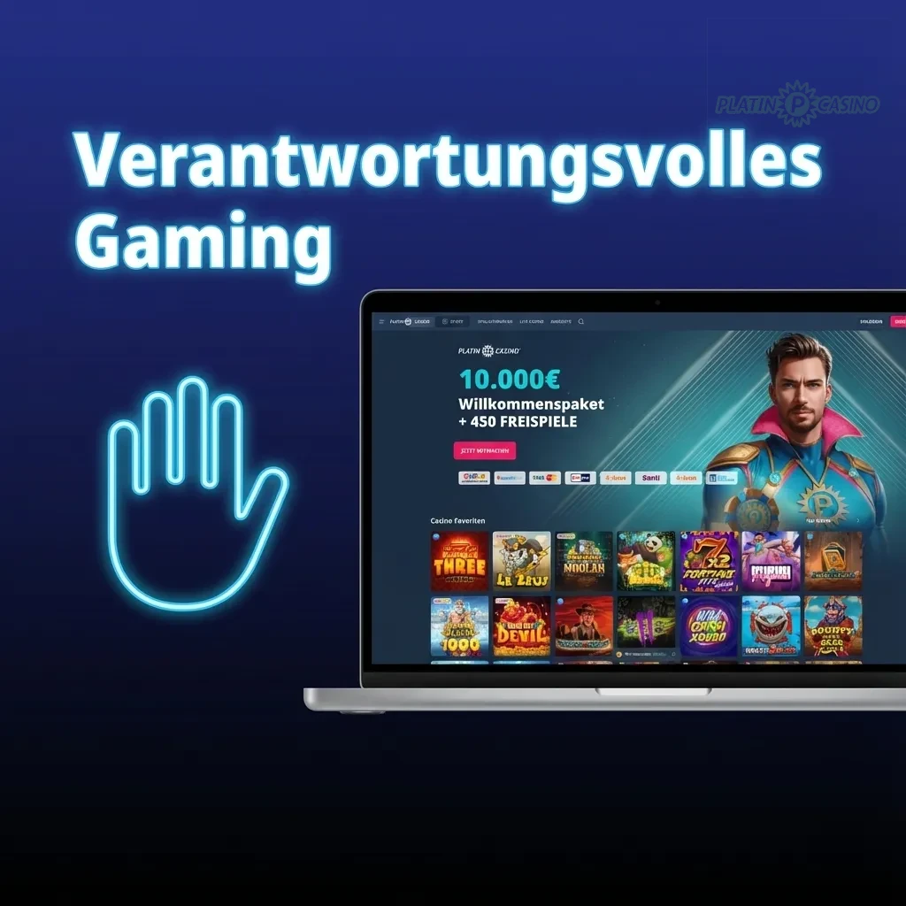 Platin Casino responsible gaming tools including deposit limits, session reminders, and self-exclusion options display.